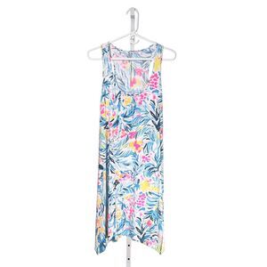 Lilly Pulitzer Serene Blue Melle Trapeze Pima Cotton Tippy Top Tank Dress Size M